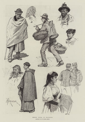 Street Types in Florence (engraving)