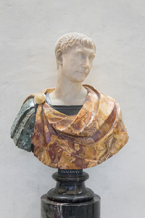 Bust with the head of a man, so called Trajan,(marble)