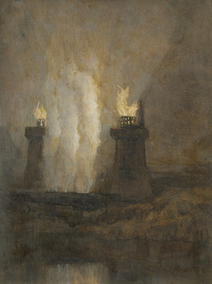 Carron Iron Works, c.1800 (w/c & gouache over graphite with gum arabic, on wove paper mounted on cream paperboard)