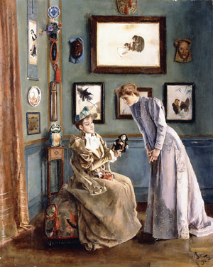 Women with a Japanese Doll, 1894 (oil on canvas)