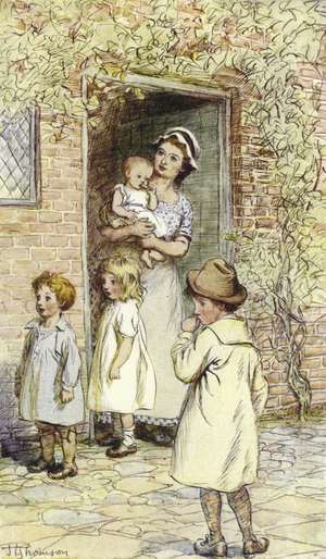 Illustration for Mr Gilfil's Love Story by George Eliot (colour litho)