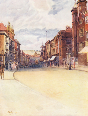 Surrey: High Street, Guildford (colour litho)