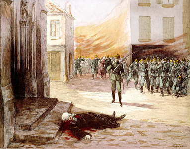 a priest victim of the german army august 04, 1914