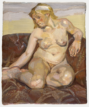 Girl Holding her Foot, 1985-86 (oil on canvas)