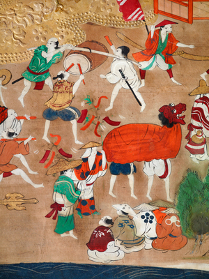 Osakazu Byobu - Japanese eight-panel folding screen (painting)