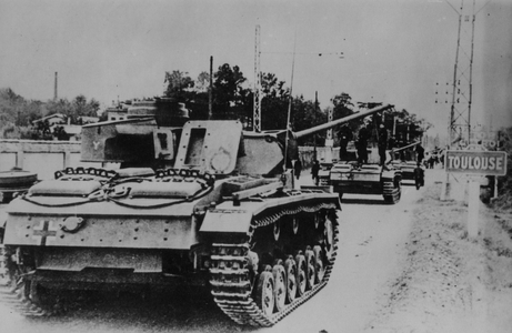 A German Panzer III Tank, 1942 (b/w photo)