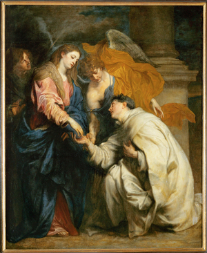 The mystic engagement of the beatified Hermann Joseph with the Virgin Mary (oil on canvas)