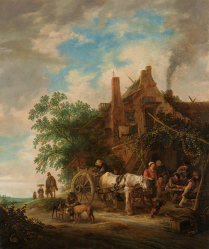 Country inn with horse and wagon, 1640-1649 (oil on panel)