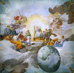 Baroque - Painting : The Divine Wisdom - Barberini palace, Rome, Italy