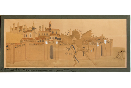 View of Perugia from the Gonfalone of San Francesco al Prato, c.1900-60 (w/c on paper)