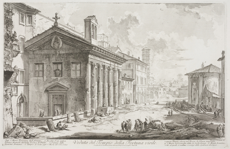 View of the Temple of Fortuna Virilis, now the Armenian church of S. Maria Egizziaca, c.1760-78 (etching)