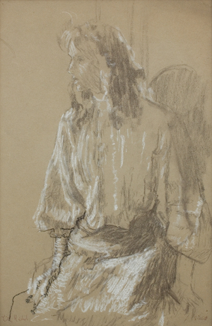 Little Rachel, c. 1906 (Black and white chalk on grey paper )