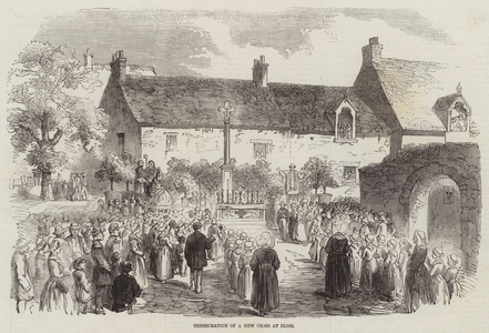 Consecration of a New Cross at Blois (engraving)