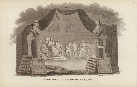 Foundation of the Academie Francaise, 1635 (engraving)