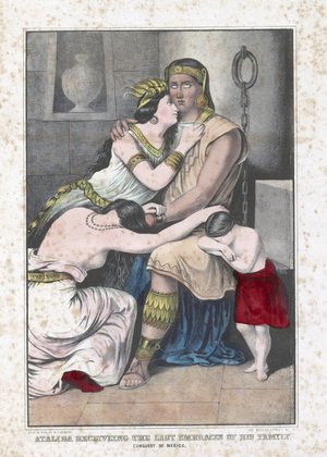 Ataliba receiving the last embraces of his family conquest of Mexico