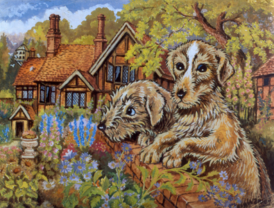 The Shepherd's Sheep Dogs Look After the Orchard, c.1935 (gouache on paper)