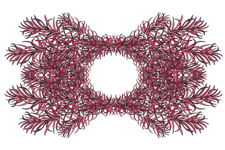 Circular Pink Leaf Frame, 2020 (digital)