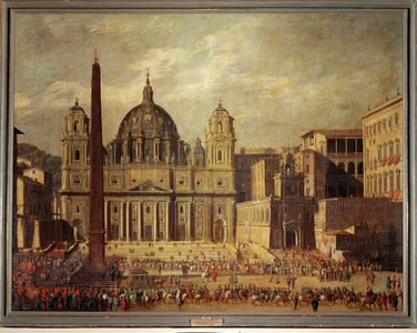 St. Peter's in Rome. Facade before the renovation (painting on canvas)