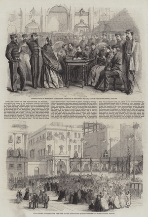 Proclamation of the Plebiscite at Naples (engraving)