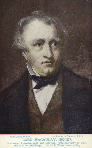 Thomas Babington Macaulay (1800-1859), English politician and historian (colour litho)