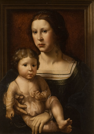 The Virgin and Child (oil on panel)