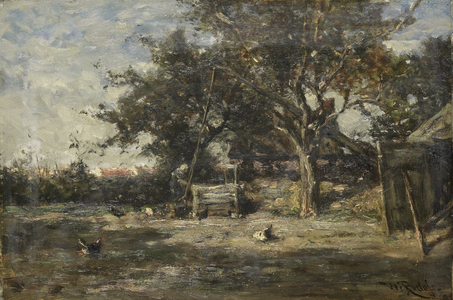 Farmyard near Noorden, 1870-1897 (oil on panel)