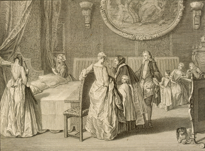 Blessing of the Marriage Bed, illustration from 'Religious Ceremonies and Customs', 1724 (engraving)
