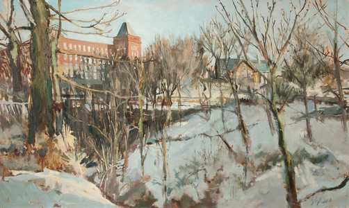 Springhead, near Oldham (oil on canvas)