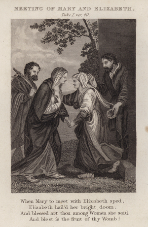 Meeting of Mary and Elizabeth, Luke I, ver 40 (engraving)