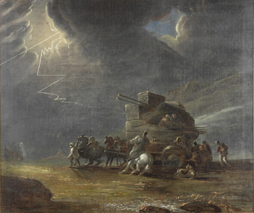 The Baggage Wagon (oil on canvas)