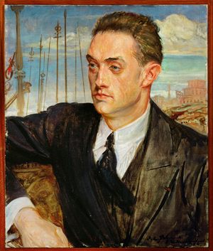 Henry de Montherlant, poet (painting on canvas)