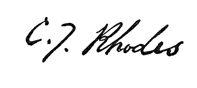 Signature: Cecil J Rhodes (litho)
