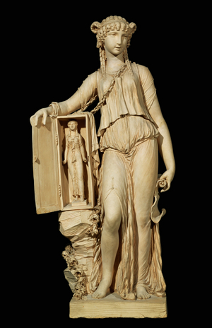 Egyptienne au Naos - Egyptian woman with naos …