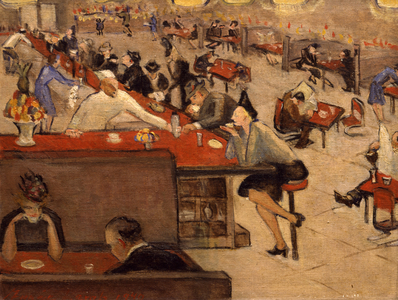 Liggett's Drug Store, c.1940 (oil on canvas)