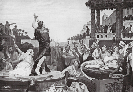 Alexander at Persepolis (litho)