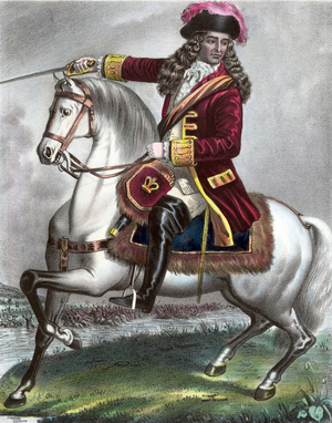 William of Orange, shown riding a horse