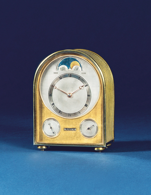 Perpetual calendar travel timepiece, 1898 (silver-gilt & shagreen) (see also 1201730)