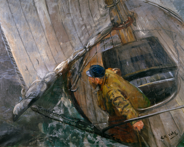 Sailing with reef sails (painting)