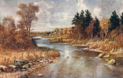 In the Moose Country, near Lake Superior (colour litho)