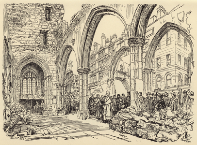 St Olave's Hart Street (litho)