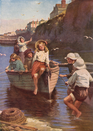 Golden hours by the sea (colour litho)