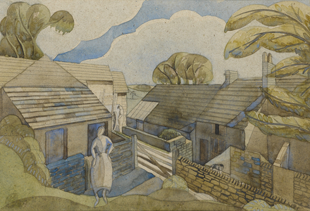Shire Oaks Farm, Chapel en le Frith, Derbyshire, 1923 (w/c & gouache on paper)