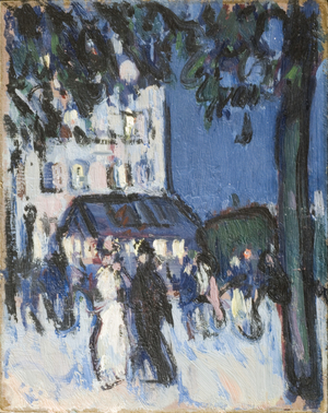 Street at Night, 1907 (oil on card)