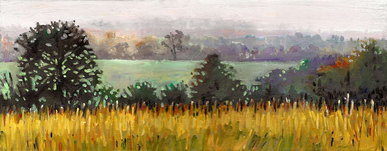 Towards Grazeley, 2012 (oil on canvas)