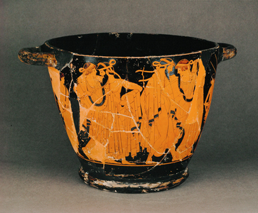 Men and their young lovers during a komos, a nightly revelry and noisy procession through town …