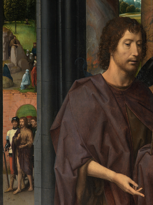 Detail of the central panel of the Triptych of Saint John the Baptist and Saint John the Evangelist, 1474-79 (oil on panel) 