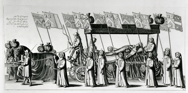 State funeral of George Monck, 1st Duke of Albemarle, 1671 (engraving)