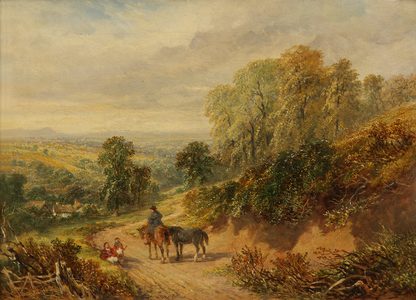 On the Heath at Old Storridge, Worcestershire (oil on canvas)