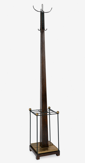 Coatstand, 1900 (oak, wrought iron)
