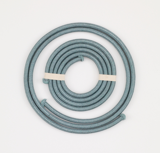 Two cords (himo) for securing mouth cover for tea-leaf storage jar (torio), late 19th-early 20th century (silk with synthetic indigo dye)